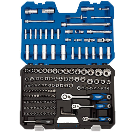 DRAPER 1/4", 3/8" and 1/2" Sq. Dr. Metric Socket and Socket Bit Set (149 piece) : Model No. STK149N/SG