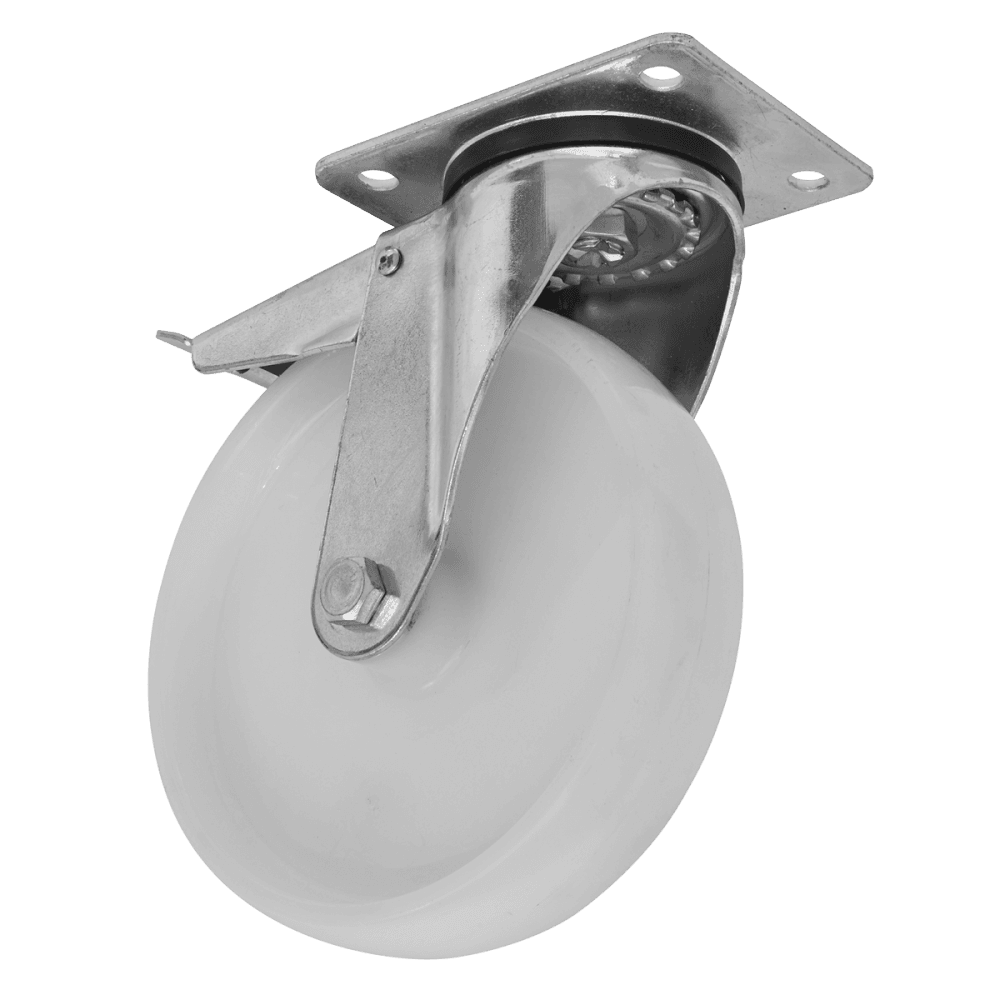 Sealey Heavy-Duty Nylon Castor Wheel Swivel with Total Lock 125mm - Trade Model No- SCW4125SPLEM