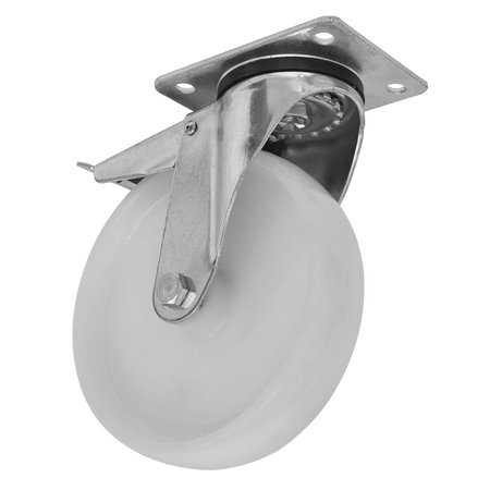 Sealey Heavy-Duty Nylon Castor Wheel Swivel with Total Lock 125mm - Trade Model No- SCW4125SPLEM