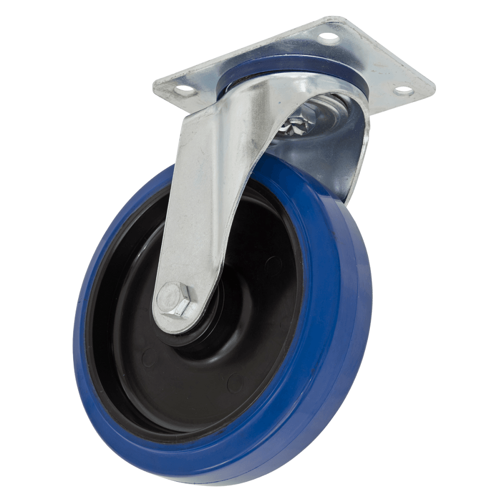 Sealey Heavy-Duty Blue Elastic Rubber Swivel Castor Wheel 125mm - Trade Model No- SCW3125SPEM