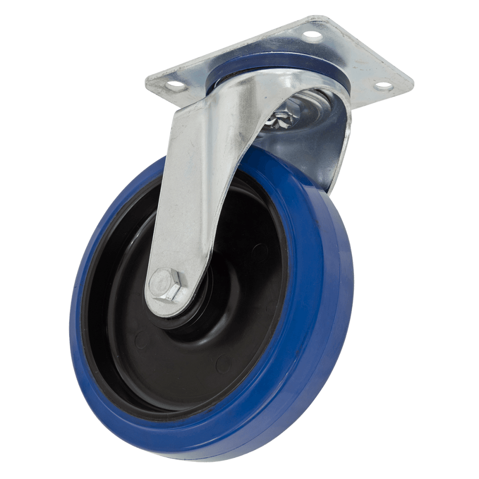 Sealey Heavy-Duty Blue Elastic Rubber Swivel Castor Wheel 125mm - Trade Model No- SCW3125SPEM