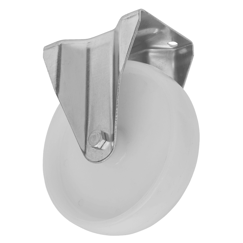 Sealey Heavy-Duty Nylon Fixed Plate Castor Wheel 100mm - Trade Model No- SCW4100FPEM