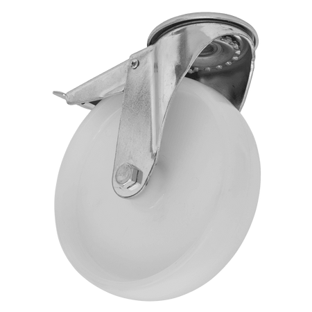 Sealey Heavy-Duty Nylon Castor Wheel Bolt Hole with Total Lock 100mm - Trade Model No- SCW4100SBLEM