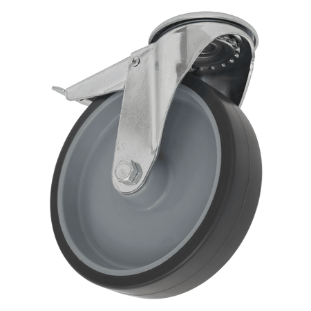 Sealey Medium-Duty Thermoplastic Bolt Hole Castor Wheel with Total Lock 100mm - Trade Model No- SCW2100SBLEM