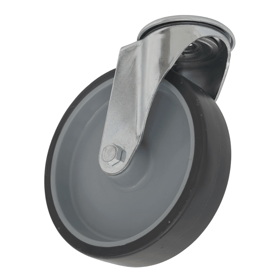 Sealey Medium-Duty Thermoplastic Bolt Hole Swivel Castor Wheel 100mm - Trade Model No- SCW2100SBEM