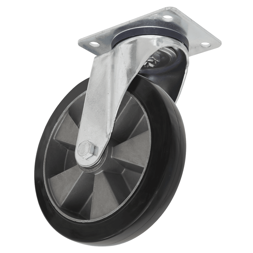 Sealey Heavy-Duty Rubber Castor Wheel Swivel 200mm - Trade Model No- SCW5200SPEM