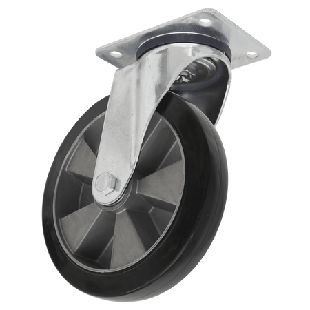 Sealey Heavy-Duty Rubber Castor Wheel Swivel 200mm - Trade Model No- SCW5200SPEM