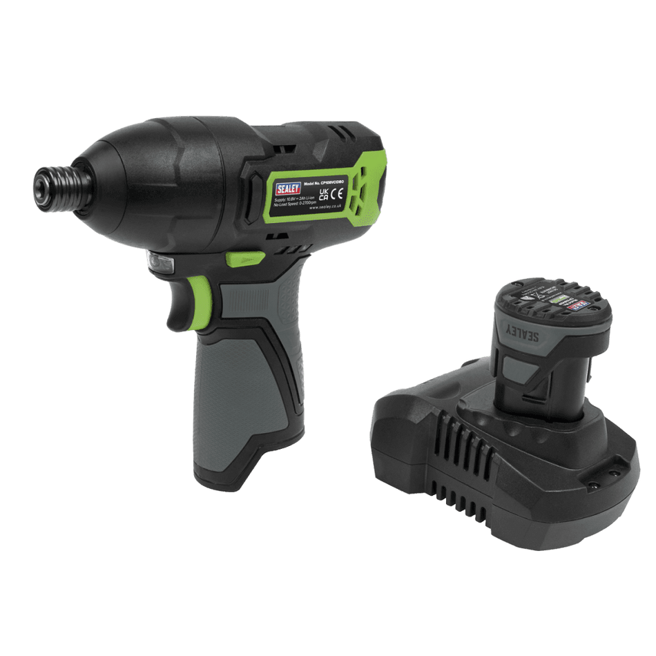 Sealey Cordless Impact Driver 1/4"Hex Drive 10.8V 2Ah Model No- CP108VCID