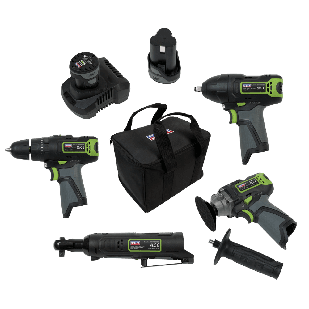 Sealey 4 x SV10.8 Series Cordless Power Tool Kit 10.8V - 2 Batteries Model No- CP108VCOMBO1