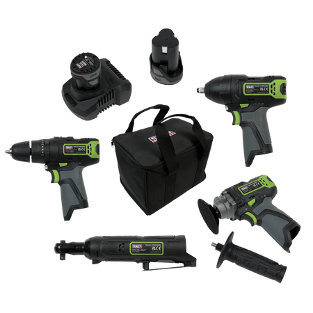 Sealey 4 x SV10.8 Series Cordless Power Tool Kit 10.8V - 2 Batteries Model No- CP108VCOMBO1