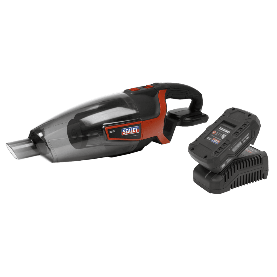 Sealey Cordless Handheld Vacuum Cleaner Kit 650ml 20V 2Ah Model No- CP20VCVKIT1