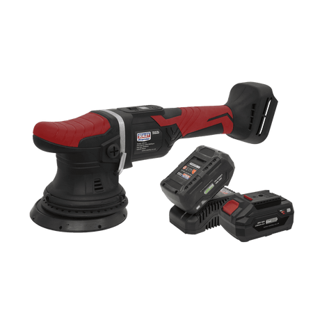 Sealey Premier SV20 Series 125mm Cordless Orbital Polisher Kit 20V 4Ah - 2 Batteries Model No- CP20VOPKIT2