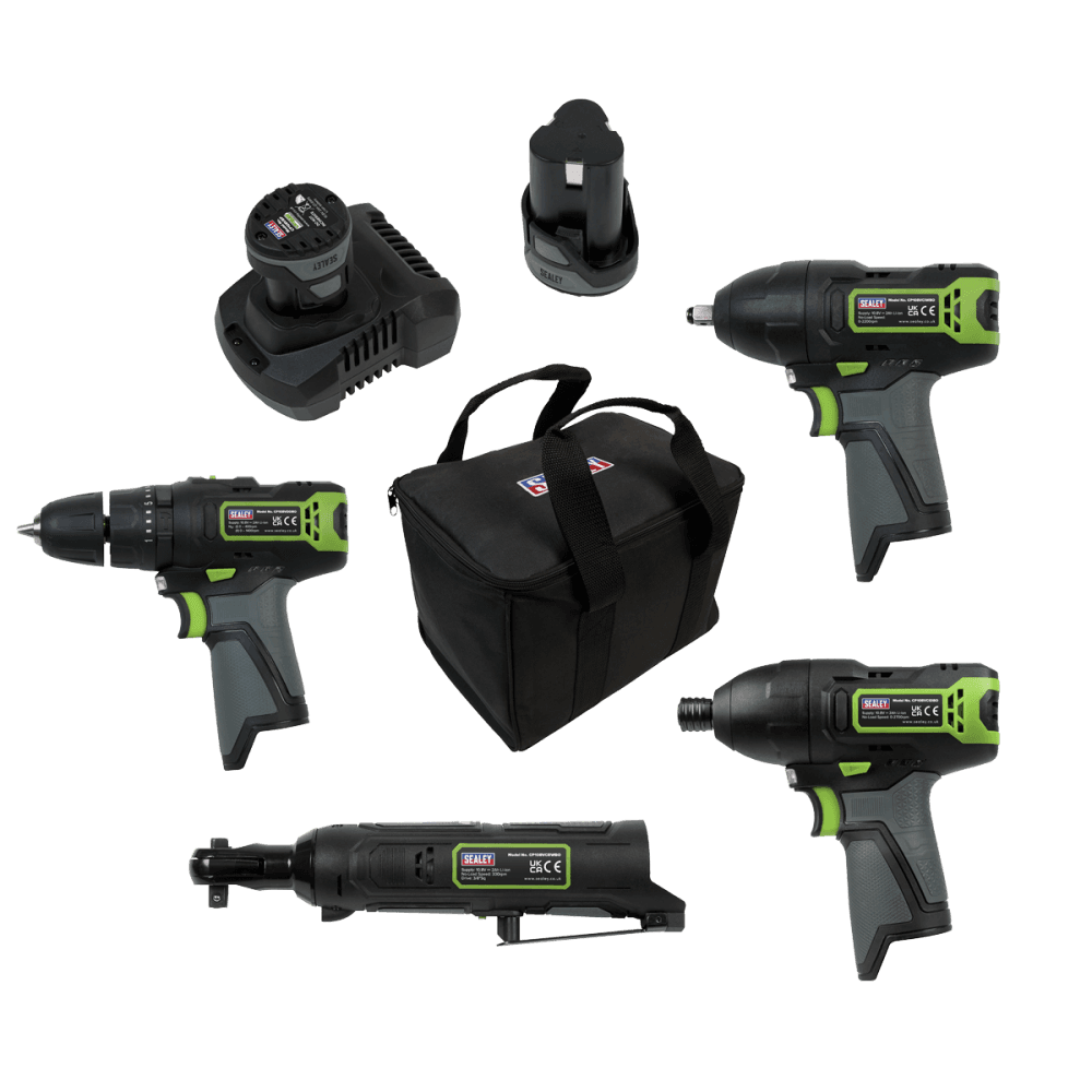 Sealey SV108 Series 4 x 10.8V Cordless Combo Kit - 2 Batteries Model No- CP108VCOMBO2