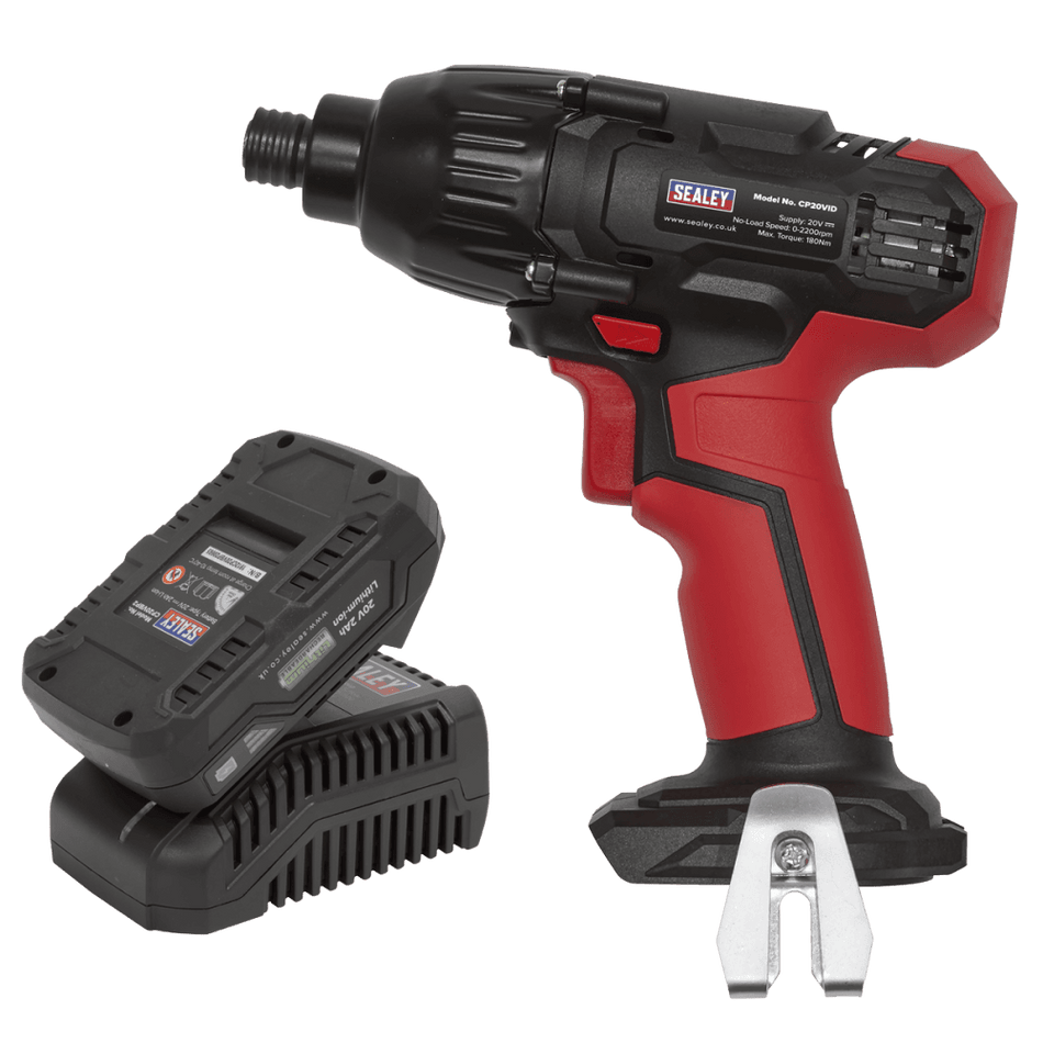 Sealey Impact Driver Kit 1/4" Hex Drive 20V 2Ah Model No- CP20VIDKIT1