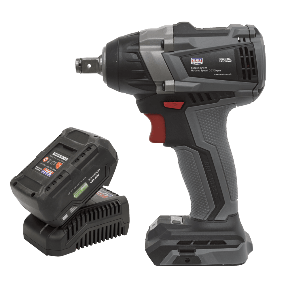 Sealey Brushless Impact Wrench Kit 1/2"Sq Drive 20V 300Nm 4Ah Model No- CP20VIWXKIT1