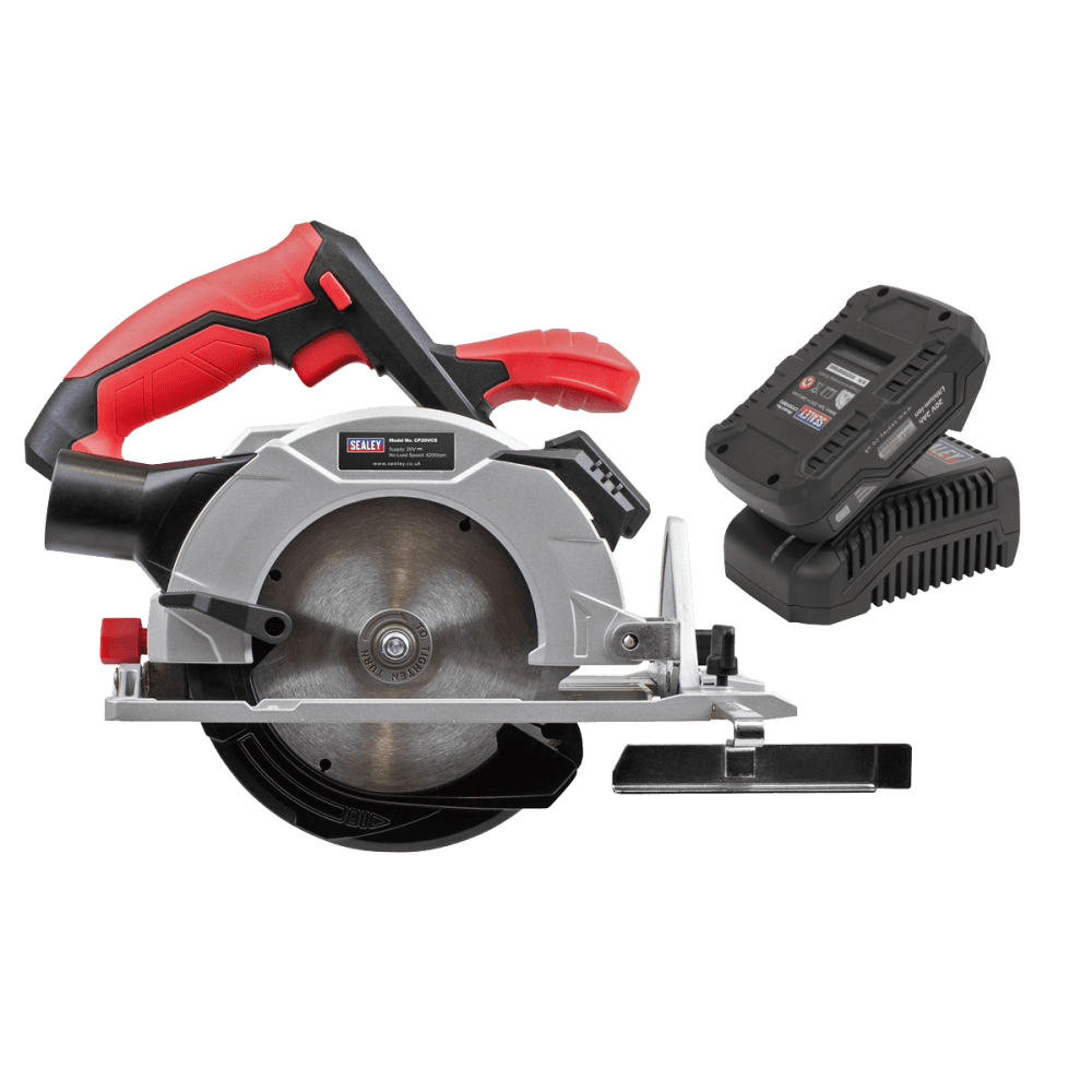 Sealey SV20 Series 150mm Cordless Circular Saw Kit 20V 2Ah Model No- CP20VCSKIT1