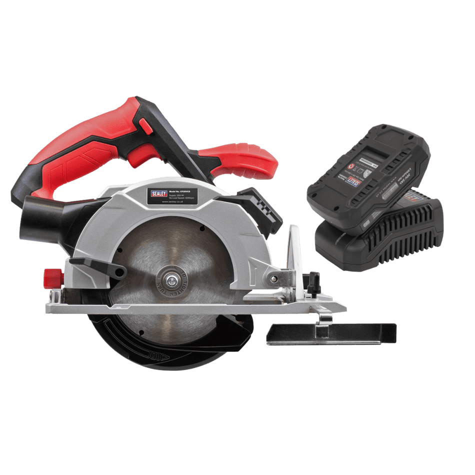 Sealey SV20 Series 150mm Cordless Circular Saw Kit 20V 2Ah Model No- CP20VCSKIT1