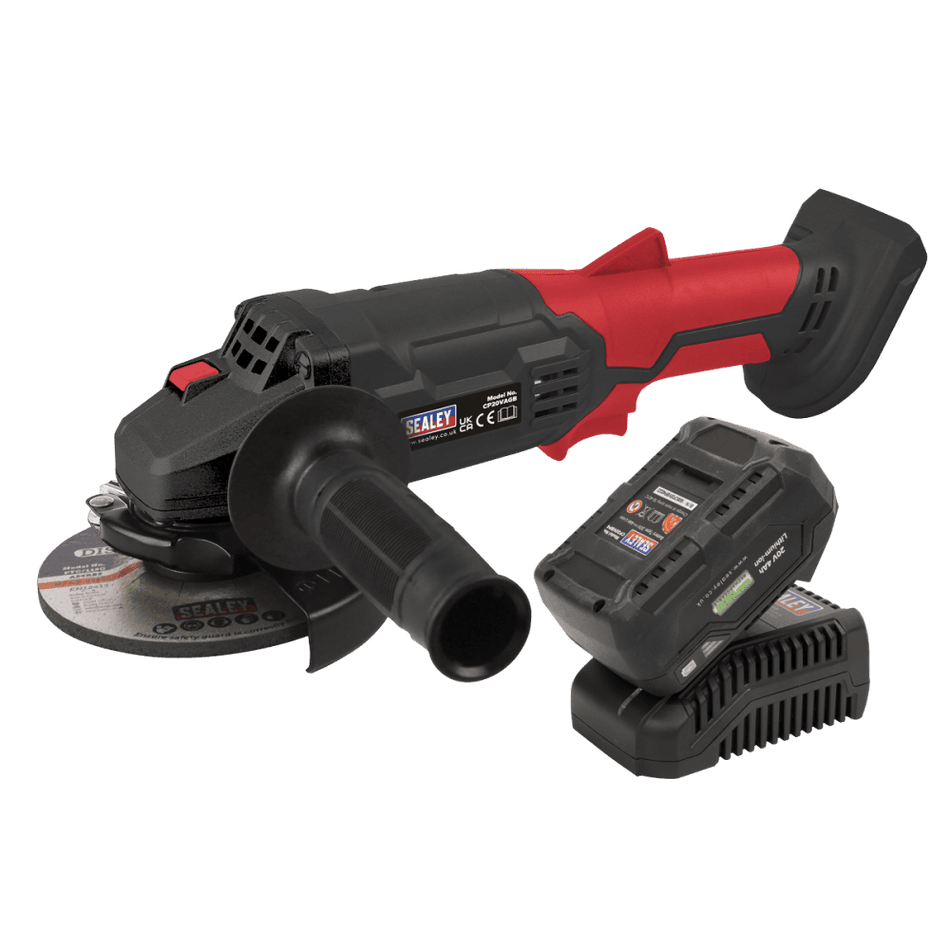 Sealey SV20 Series 115mm Cordless Angle Grinder Kit 20V 4Ah Model No- CP20VAGBKIT1