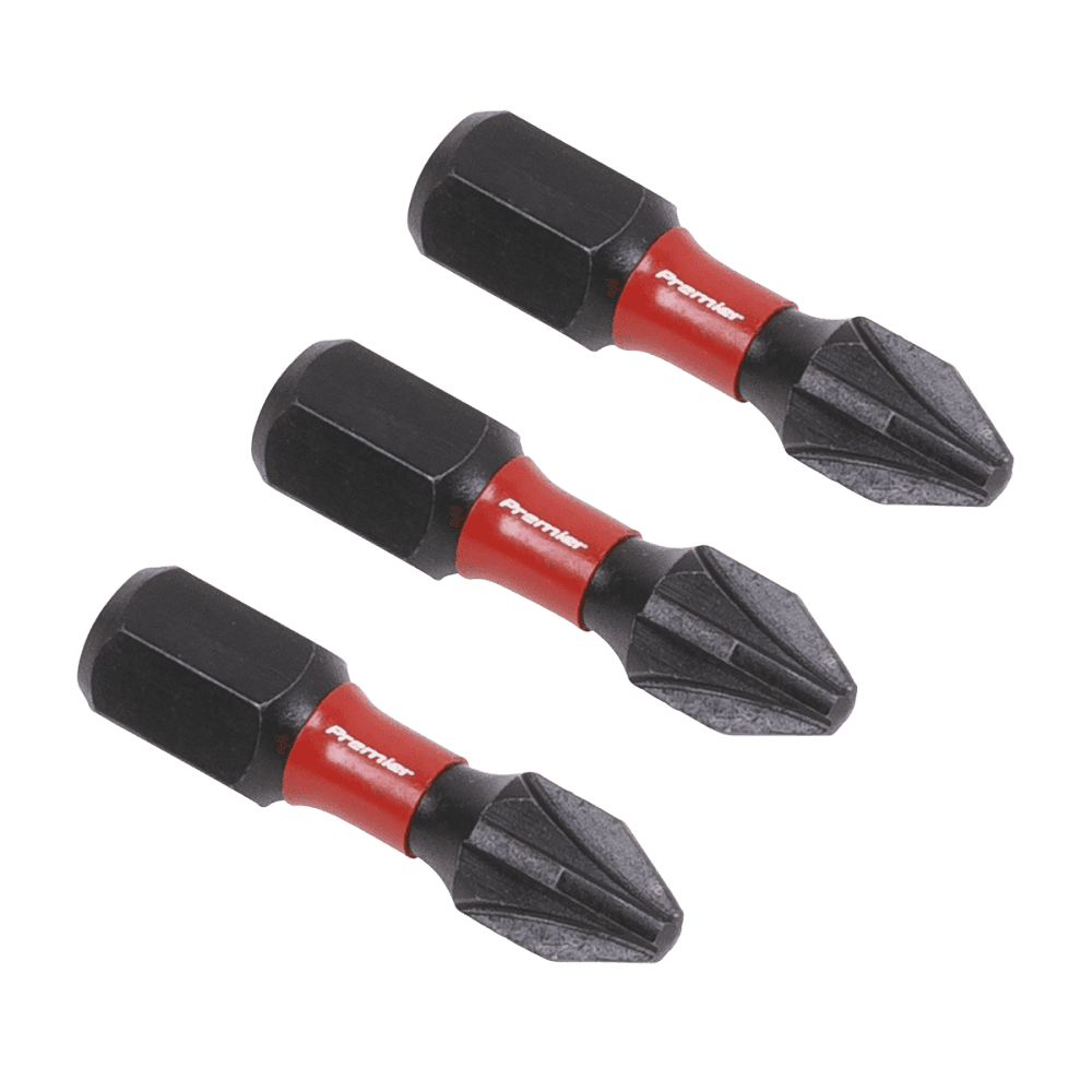 Sealey Pozi #2 Impact Power Tool Bits 25mm - 3pc Model No- AK8208