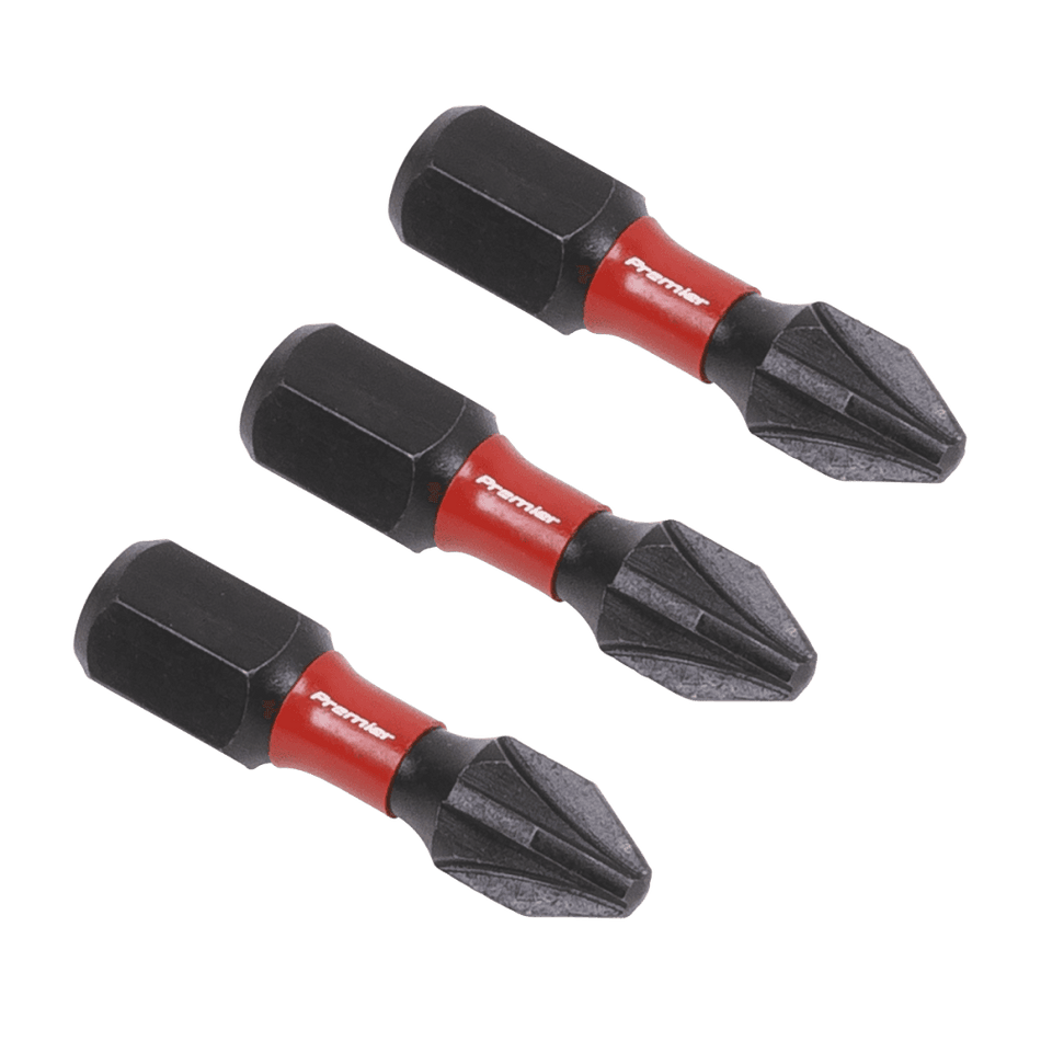 Sealey Pozi #2 Impact Power Tool Bits 25mm - 3pc Model No- AK8208