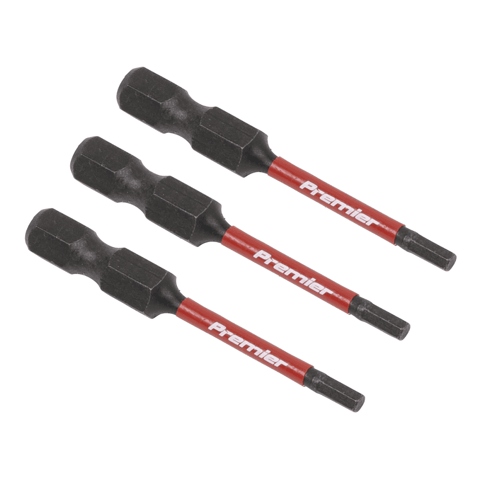 Sealey Hex 2.5mm Impact Power Tool Bits 50mm - 3pc Model No- AK8235
