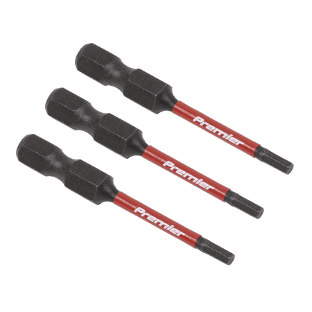 Sealey Hex 2.5mm Impact Power Tool Bits 50mm - 3pc Model No- AK8235