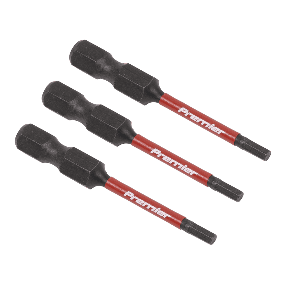 Sealey Hex 2.5mm Impact Power Tool Bits 50mm - 3pc Model No- AK8235