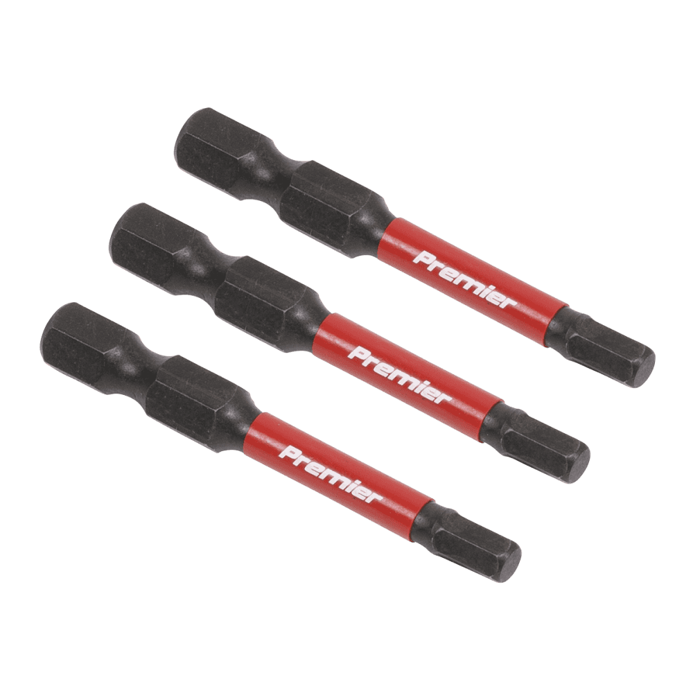 Sealey Hex 4mm Impact Power Tool Bits 50mm - 3pc Model No- AK8237