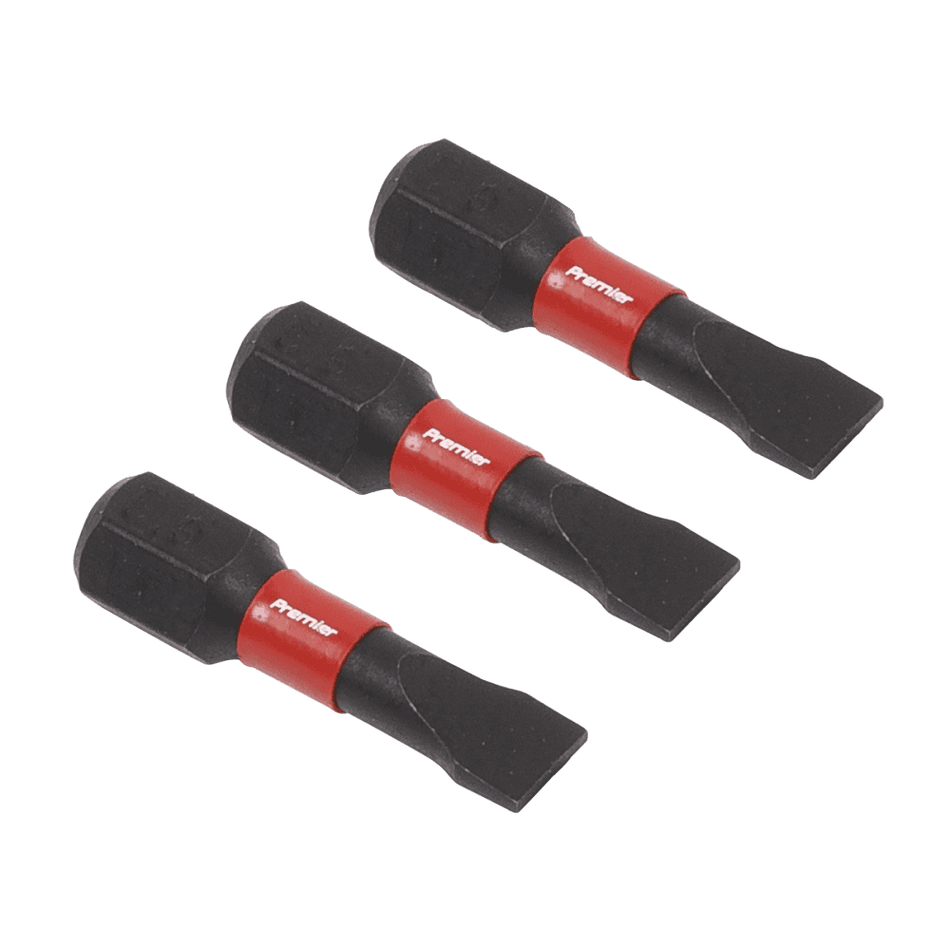 Sealey Slotted 5.5mm Impact Power Tool Bits 25mm - 3pc Model No- AK8202
