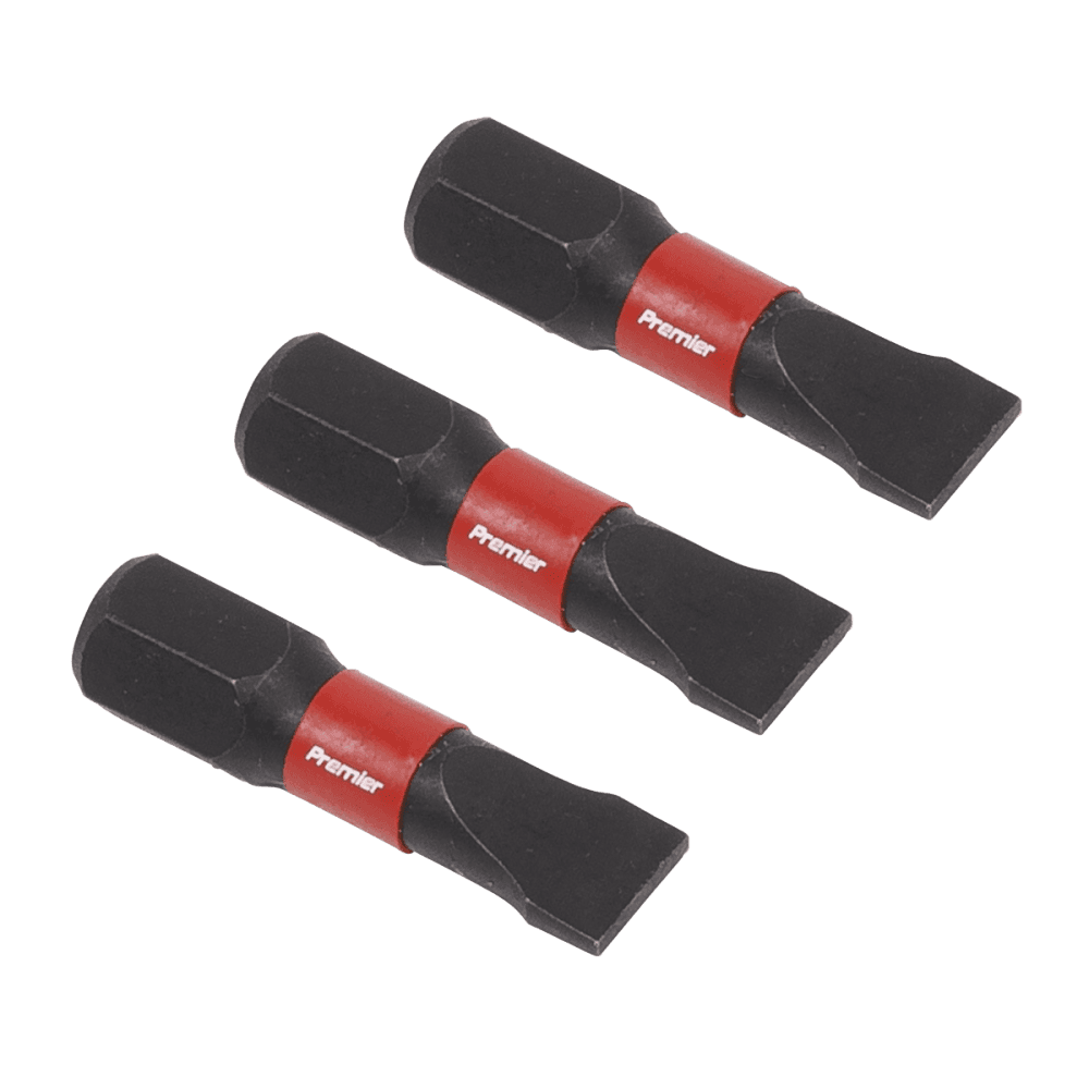 Sealey Slotted 6.5mm Impact Power Tool Bits 25mm - 3pc Model No- AK8203