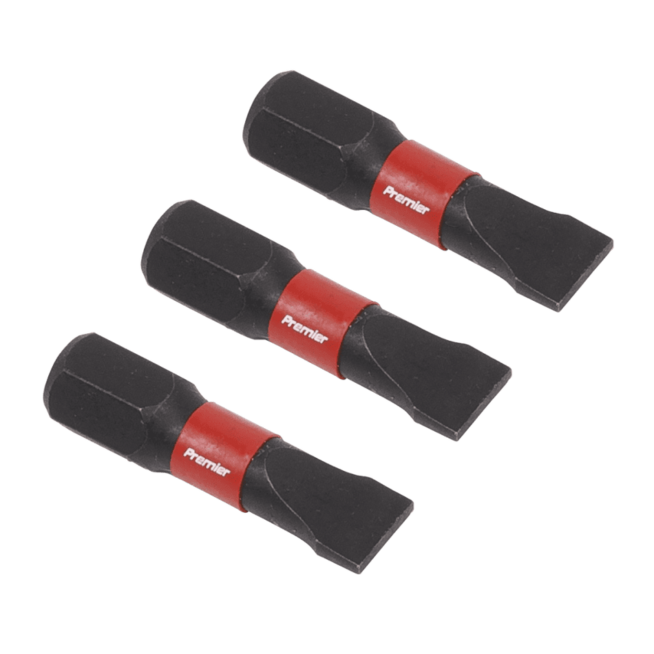 Sealey Slotted 6.5mm Impact Power Tool Bits 25mm - 3pc Model No- AK8203