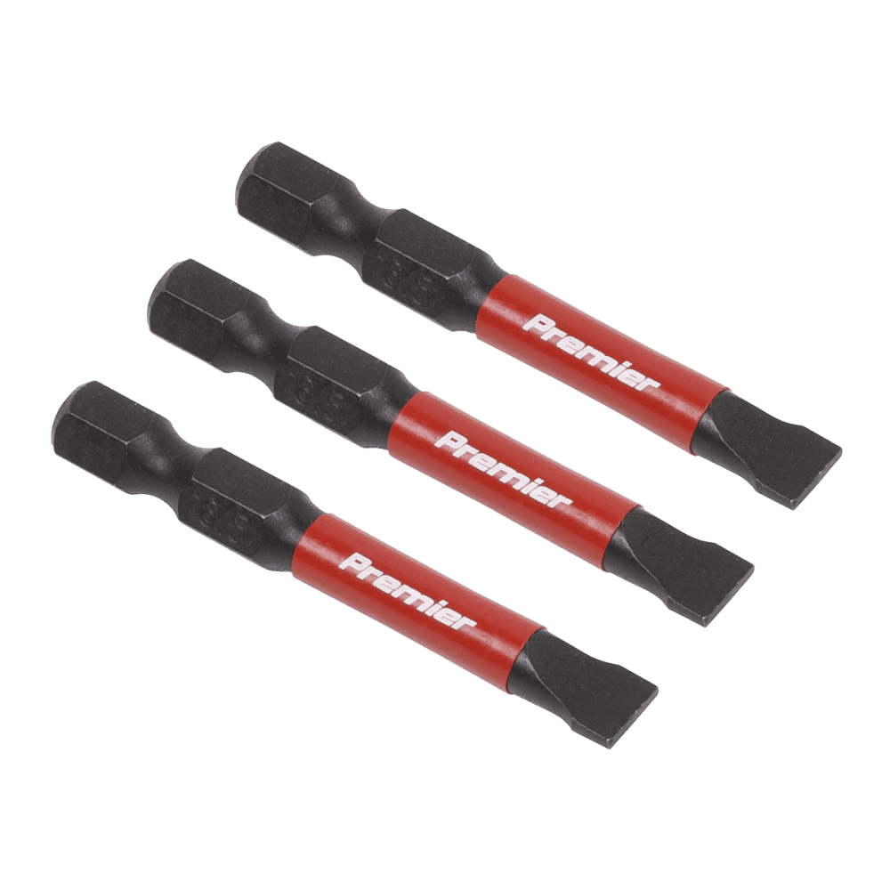 Sealey Slotted 6.5mm Impact Power Tool Bits 50mm - 3pc Model No- AK8228