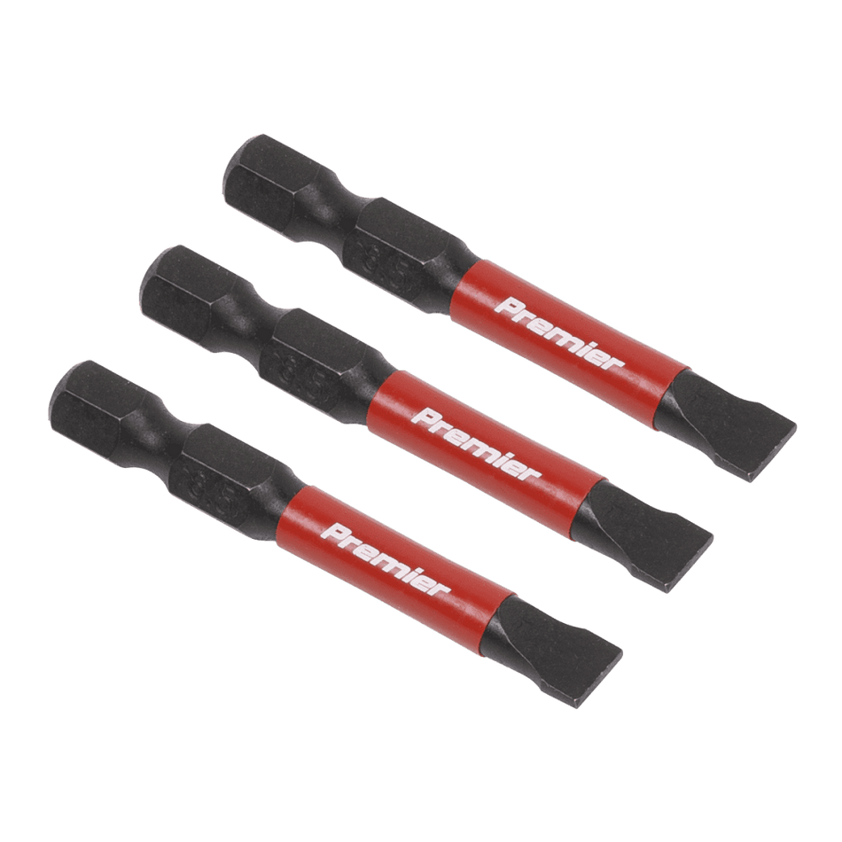 Sealey Slotted 6.5mm Impact Power Tool Bits 50mm - 3pc Model No- AK8228