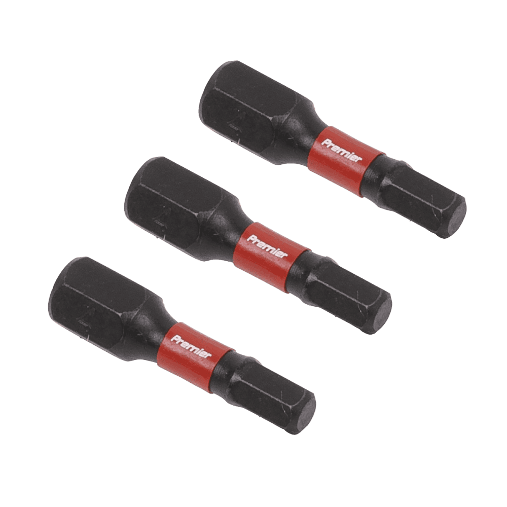 Sealey Hex 4mm Impact Power Tool Bits 25mm - 3pc Model No- AK8212