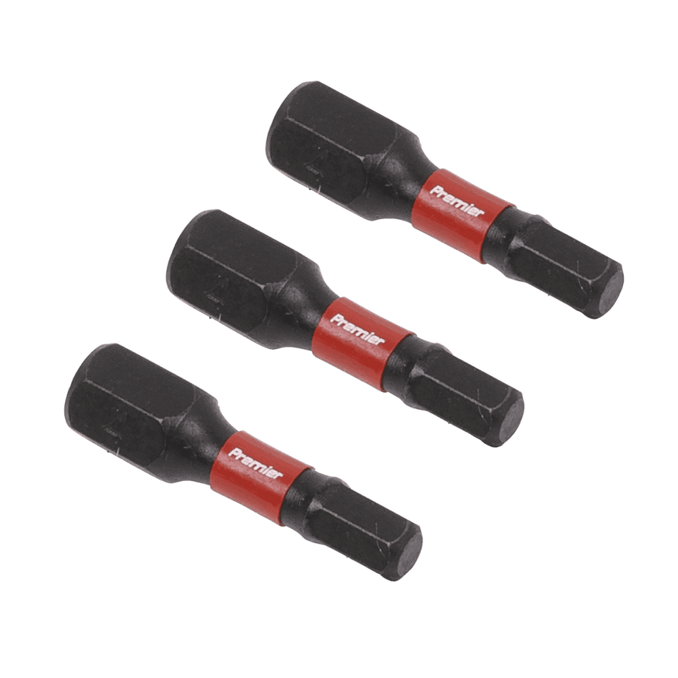 Sealey Hex 4mm Impact Power Tool Bits 25mm - 3pc Model No- AK8212