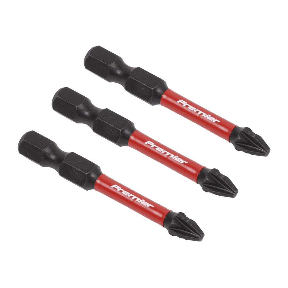 Sealey Pozi #2 Impact Power Tool Bits 50mm - 3pc Model No- AK8233