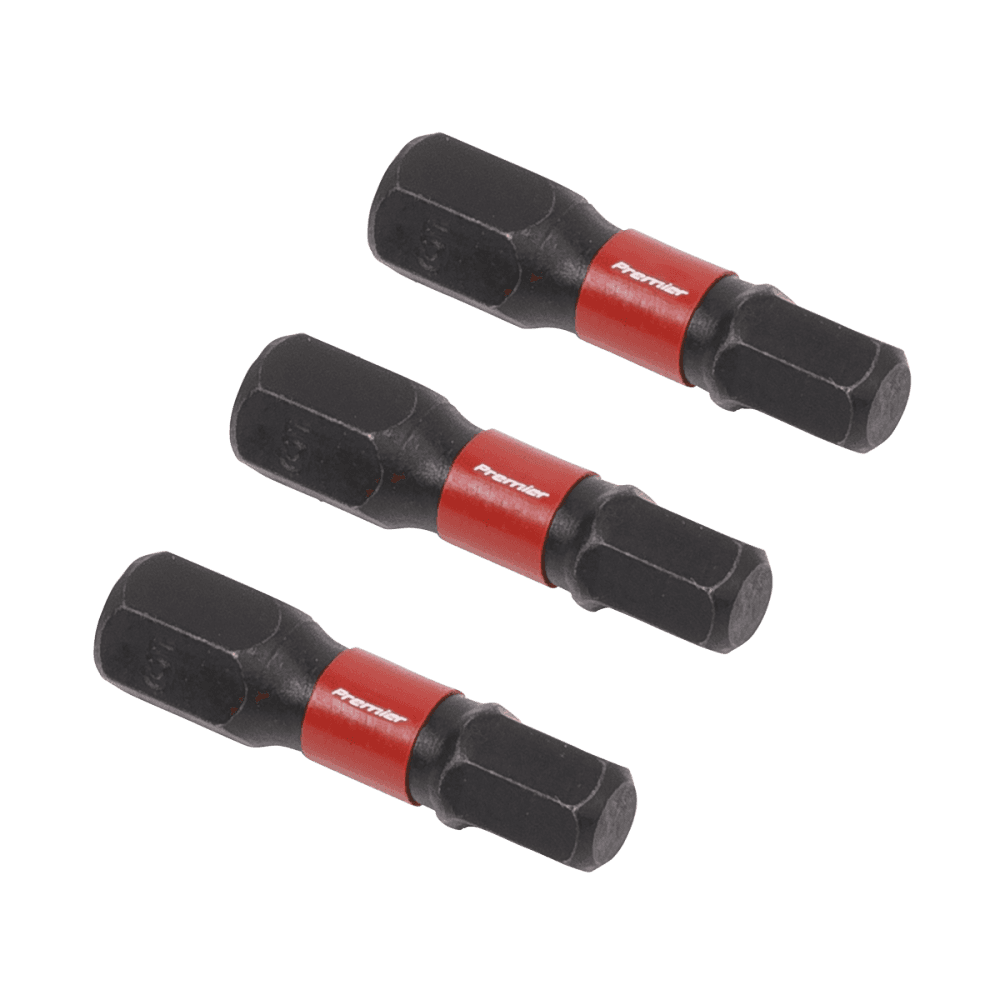 Sealey Hex 5mm Impact Power Tool Bits 25mm - 3pc Model No- AK8213