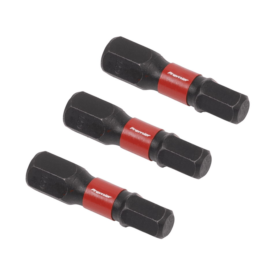 Sealey Hex 5mm Impact Power Tool Bits 25mm - 3pc Model No- AK8213