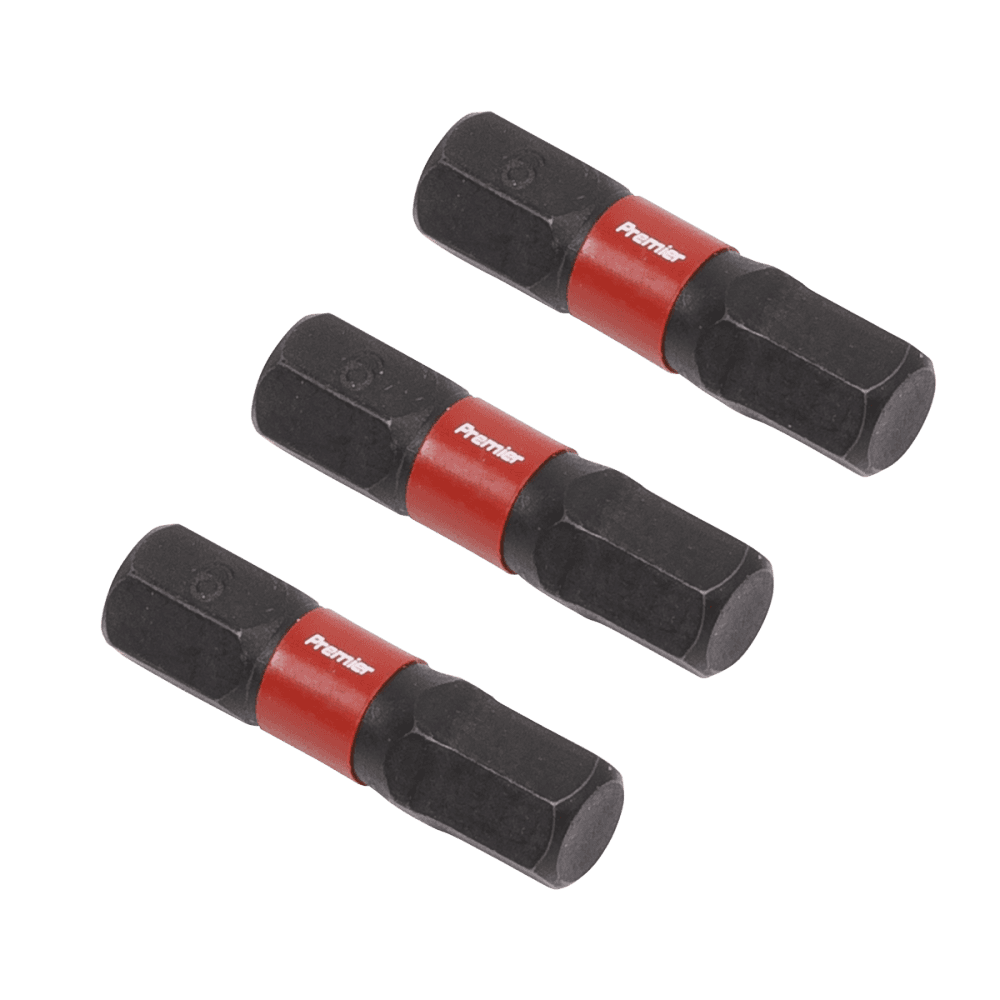 Sealey Hex 6mm Impact Power Tool Bits 25mm - 3pc Model No- AK8214
