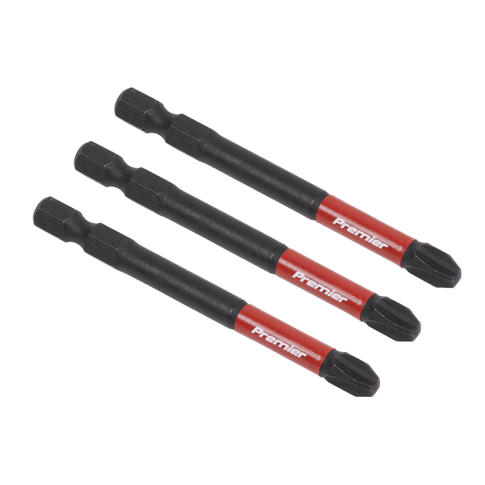 Sealey Phillips #3 Impact Power Tool Bits 75mm - 3pc Model No- AK8256