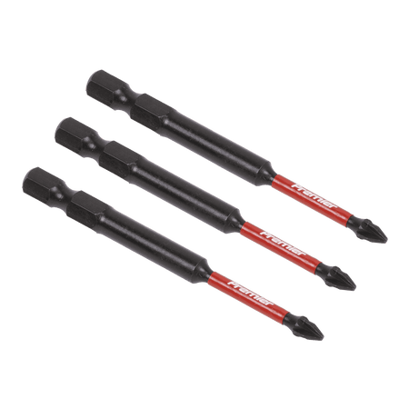 Sealey Pozi #1 Impact Power Tool Bits 75mm - 3pc Model No- AK8257