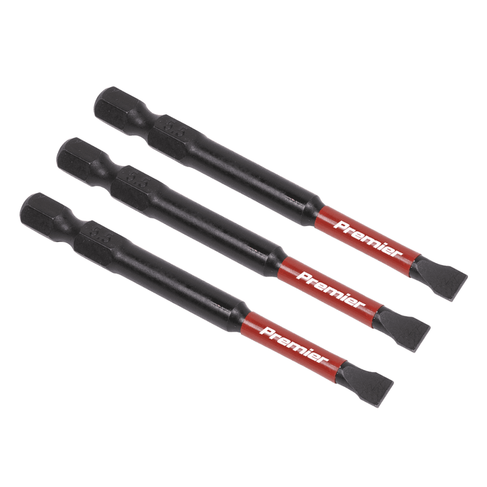 Sealey Slotted 5.5mm Impact Power Tool Bits 75mm - 3pc Model No- AK8252