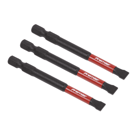 Sealey Slotted 6.5mm Impact Power Tool Bits 75mm - 3pc Model No- AK8253