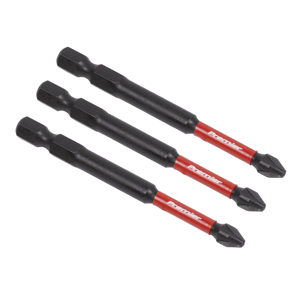 Sealey Pozi #2 Impact Power Tool Bits 75mm - 3pc Model No- AK8258