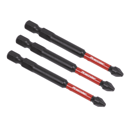 Sealey Pozi #2 Impact Power Tool Bits 75mm - 3pc Model No- AK8258