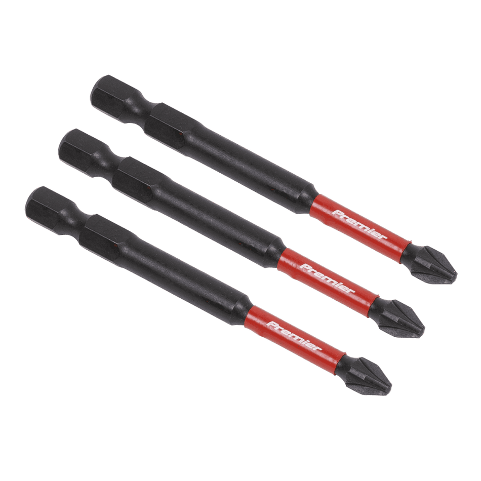 Sealey Pozi #2 Impact Power Tool Bits 75mm - 3pc Model No- AK8258