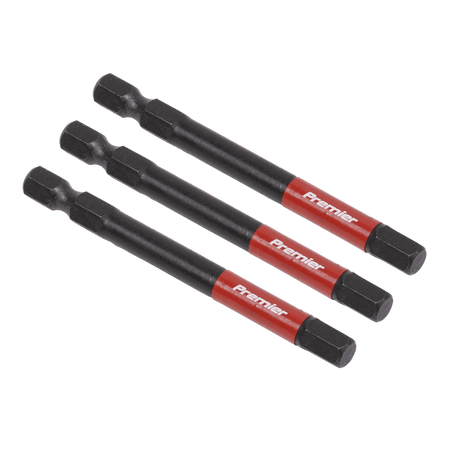 Sealey Hex 6mm Impact Power Tool Bits 75mm - 3pc Model No- AK8264