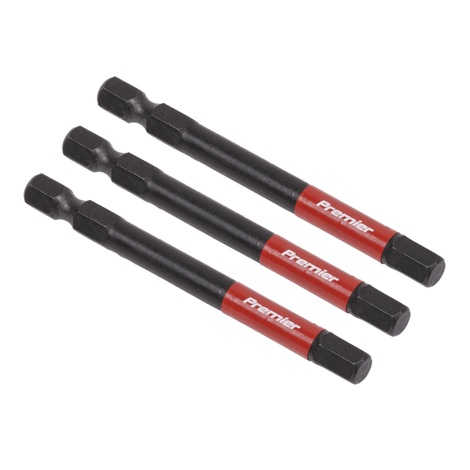 Sealey Hex 6mm Impact Power Tool Bits 75mm - 3pc Model No- AK8264
