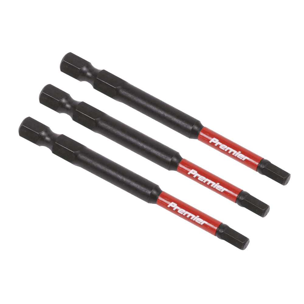 Sealey Hex 4mm Impact Power Tool Bits 75mm - 3pc Model No- AK8262