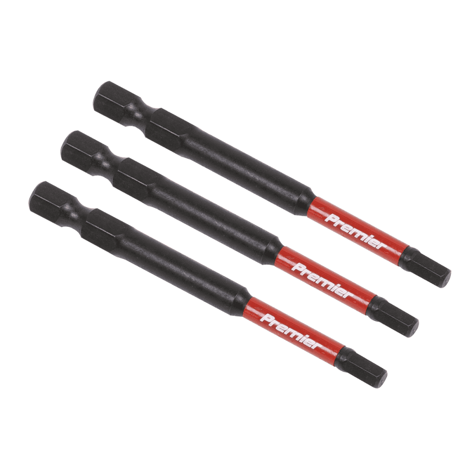 Sealey Hex 4mm Impact Power Tool Bits 75mm - 3pc Model No- AK8262